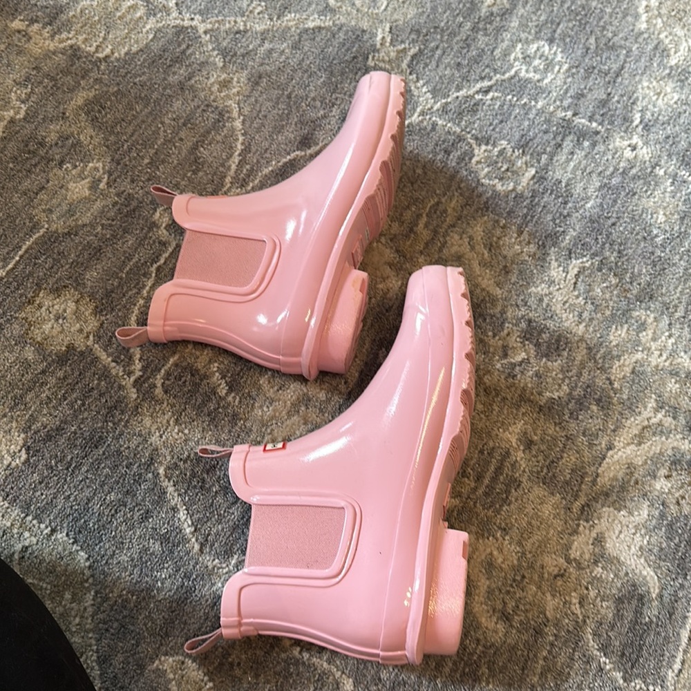 🎀HUNTER🎀 Pink Short Glossy Rain Boots 37 - Picture 6 of 9